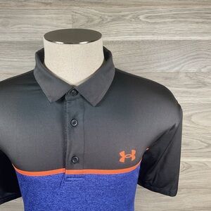 Under Armour Playoff Polo – XL – Black & Blue Colorblock